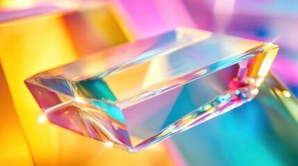 Fototapeta premium Close-up of light beams bending through a translucent liquid medium, refracting neon highlights, ultra-modern and artistic