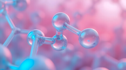 Molecular Structure with Ethereal Glow, Vibrant Colors Illustrating Chemistry and Science Concepts in a Abstract Background
