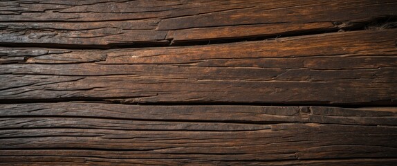 Fototapeta premium Close-up of a scratched dark wooden texture showcasing natural patterns and weathered wood grain for rustic design backgrounds.