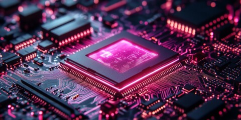 Obraz premium Futuristic Digital Circuit Board Background