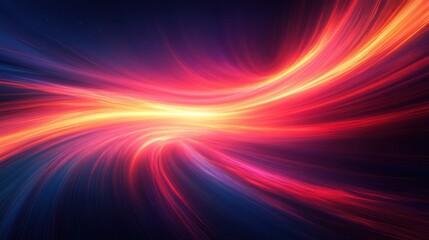 Obraz premium Abstract swirling light streaks, red and orange, dark background, digital art, website header
