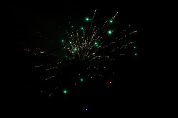 Small amatuer new years firework shooting fireworks.