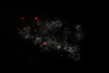 Small amatuer new years firework shooting fireworks.