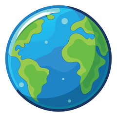 Planet Earth Clipart – Cartoon Style Vector Illustration