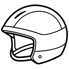 Simple a Helmet floating line art vector white background