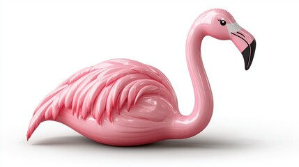 pink inflatable flamingo isolated on transparent background
