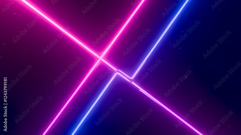 Poster abstract neon lines crossed in dynamic pattern creating a vibrant colorful background for digital de