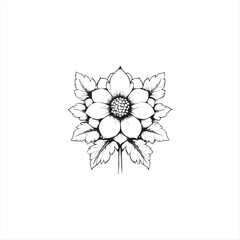 Black silhouette vector illustration of a flower