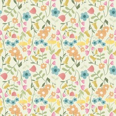 Pretty semaless pattern blooming floral for wallpaper and background 