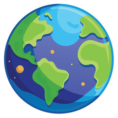 Planet Earth Clipart – Cartoon Style Vector Illustration