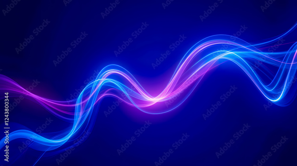 Poster abstract colorful waves of light on a dark background creating a dynamic and energetic visual experi