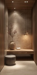 Serene minimalist interior design modern spa relaxation space