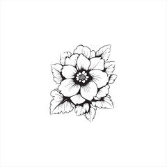 Black silhouette vector illustration of a flower