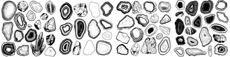 Collection of unique mineral specimens showcasing various patterns and colors found in nature