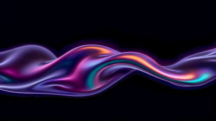 Abstract Fluid Waves with Vibrant Colors and Smooth Motion Effect on a Dark Background for Artistic and Modern Design Projects