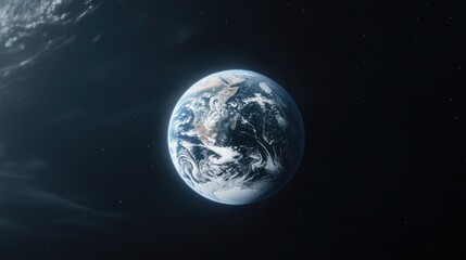 Obraz premium Earth from space, clouds, night, stars, background, environmental use