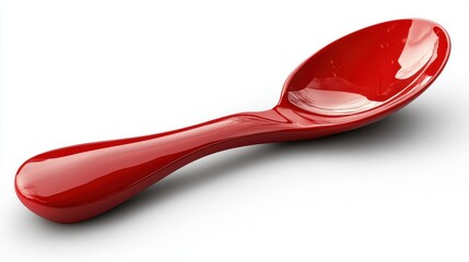 plastic spoon red isolated on transparent background