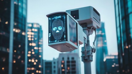 AI-powered security cameras, detecting suspicious activities through facial recognition, 16:9