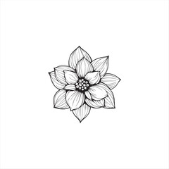 Black silhouette vector illustration of a flower