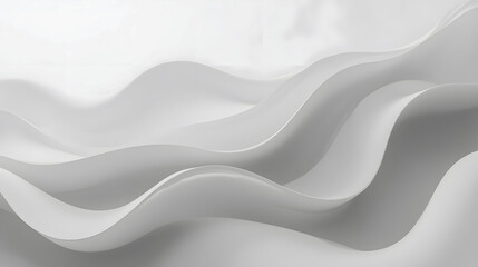 Obraz premium Abstract waves in smooth white texture creating a serene and calming background for creative and artistic projects