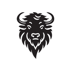 Bison vector illustration silhouette