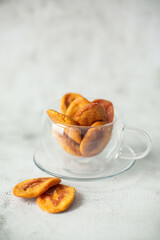 dried peach fruit on the table