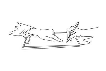 Bank activity concept. Single line draw design vector graphic illustration.