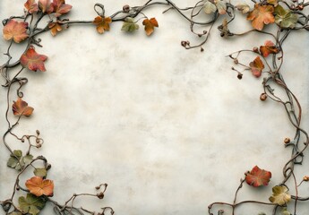 A natural front page border design with leaves and vines intertwining elegantly