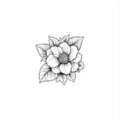 Black silhouette vector illustration of a flower