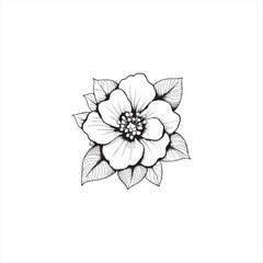 Black silhouette vector illustration of a flower