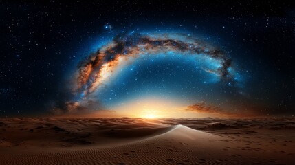 Exploring the Mystique of a Bright Spiral Object in an Expansive Desert Landscape with Unique Natural Beauty and Striking Visual Appeal