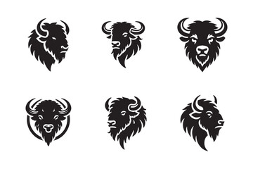 Bison vector illustration silhouette