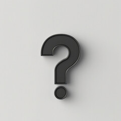 Elegant Black Question Mark on Clean White Background for Versatile Use