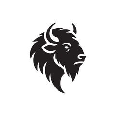 Bison vector illustration silhouette