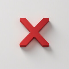 Obraz premium Red X Mark Symbol on White Background, Error or Cancellation Concept