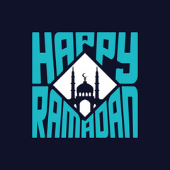 Happy Ramadan Lettering Typography Quote t-shirt Design
