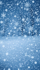 Fototapeta premium The winter background, falling snowflakes, Dynamic motion. with white shades