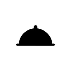 Restaurant cloche silhouette vector illustration on white background