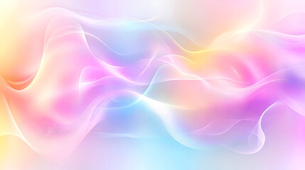 Fototapeta premium Abstract background, soft pastel waves in pink, yellow, and blue tones, dreamy and fluid aesthetic with delicate gradients