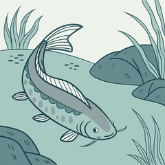 Obraz premium seamless pattern with fishes