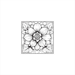 Black silhouette vector illustration of a flower