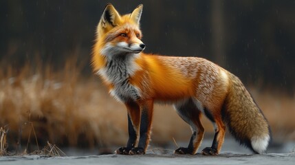 Obraz premium red fox isolated on transparent background