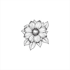 Black silhouette vector illustration of a flower