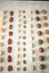 mix of seed nuts and dried fruits on the table