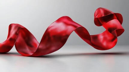 red ribbon isolated on transparent background