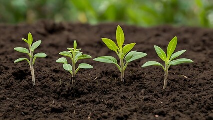 Seedlings sprouting for business growth and sustainable development
