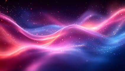 Fototapeta premium Cosmic Nebula: A Symphony of Pink and Blue