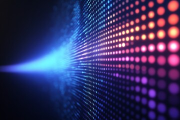 Obraz premium Abstract Colorful Light Dots Tunnel: A Digital Art Visualization