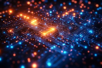 Obraz premium Abstract Circuit Board: Digital Innovation and Technological Advancement