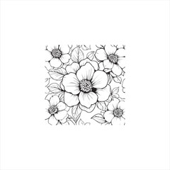 Black silhouette vector illustration of a flower